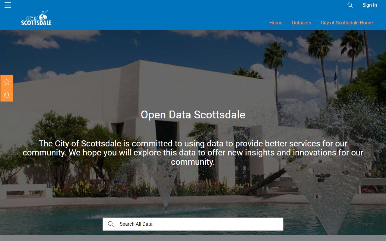 Scottsdale Open Data Portal for public datasets